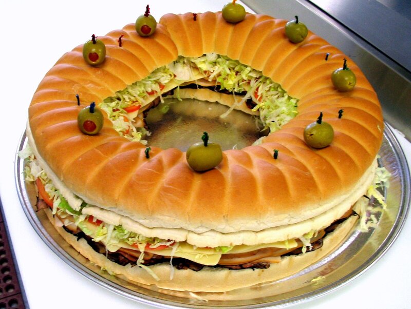 giant ring-shaped sandwich