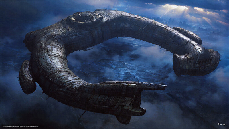 Giant ring-shaped spaceship