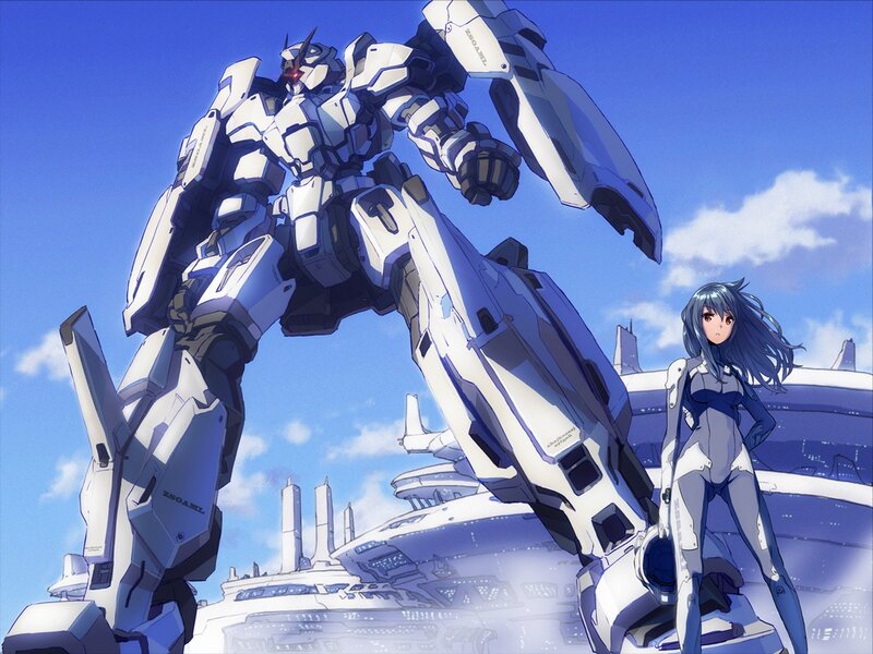 Giant Robot and Girl — Blue, Dramatic