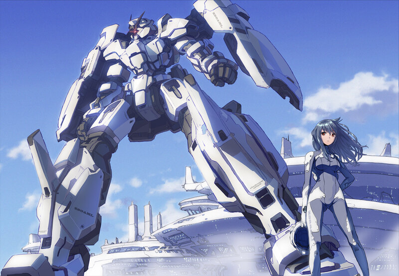 Giant Robot and Girl — Blue