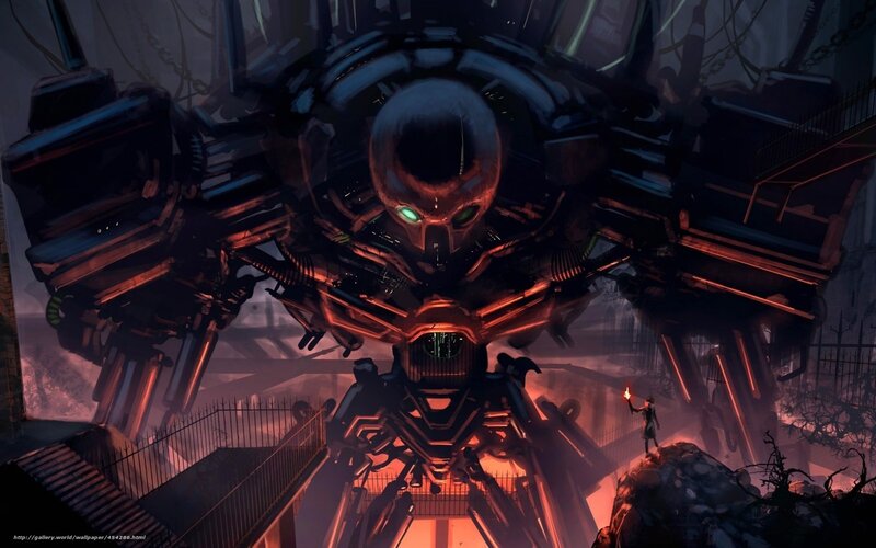 Giant Robot and Person — Black