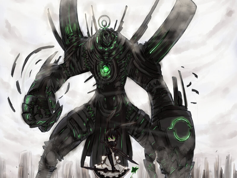 giant robot and small warrior