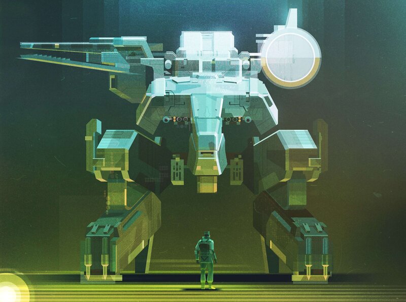Giant Robot and Soldier