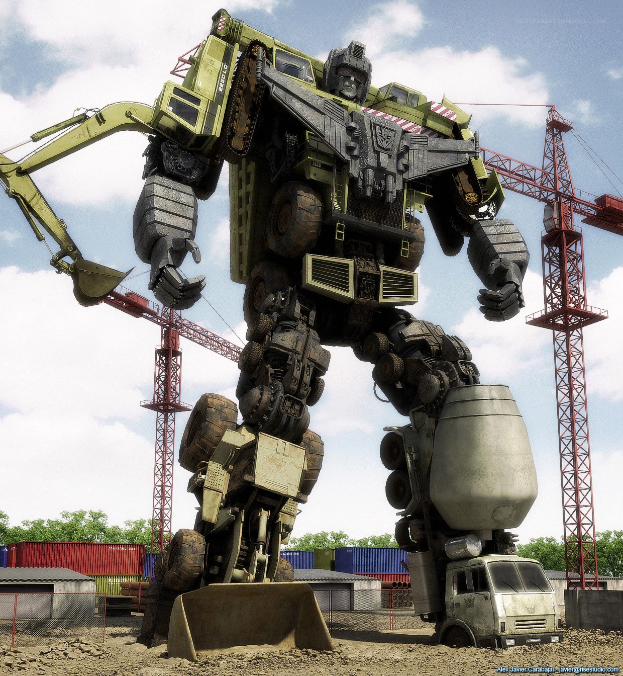 giant robot construction site