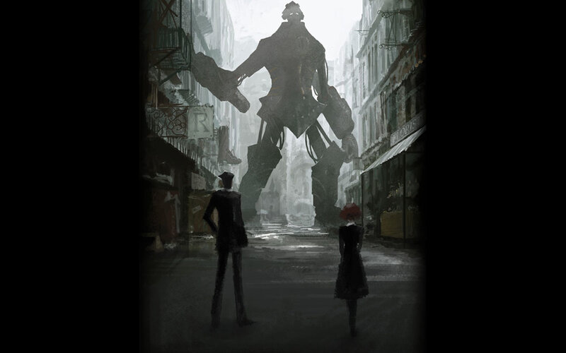 giant robot in a city