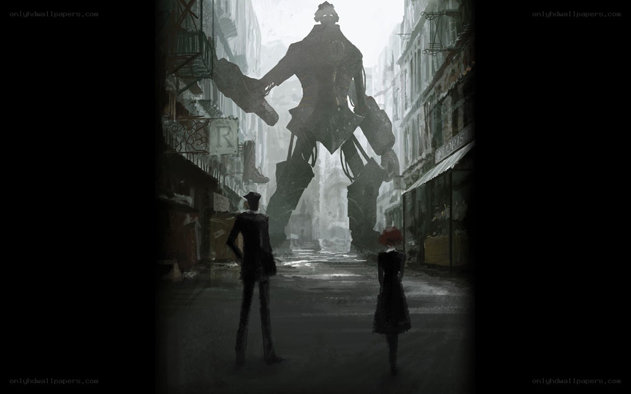 giant robot in a city