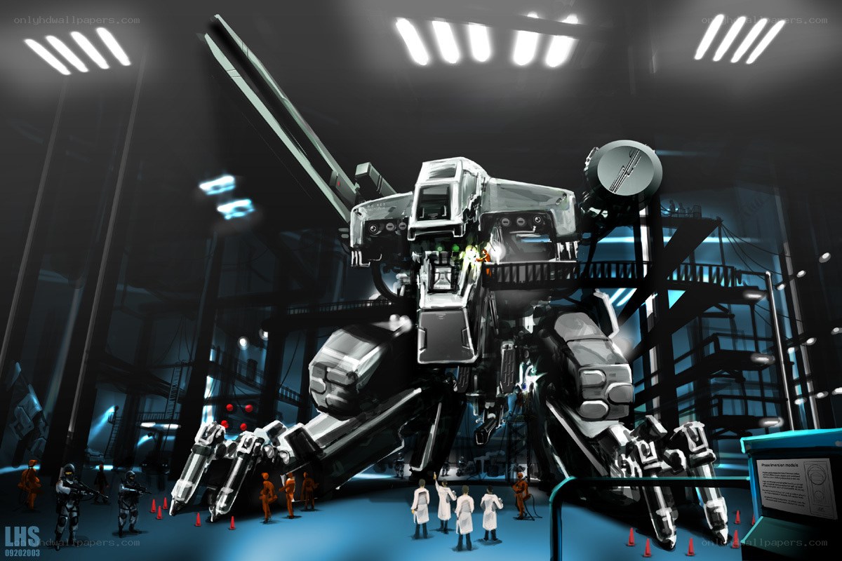 Giant robot in a factory