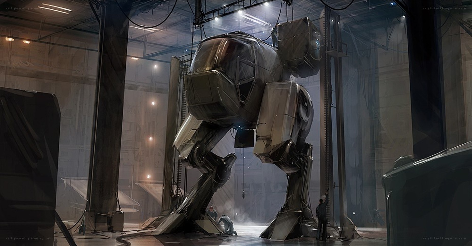 Giant robot in a factory