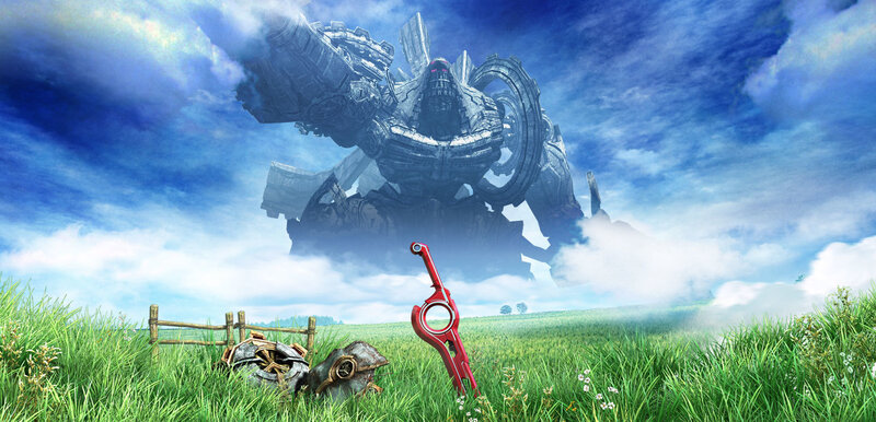 giant robot in a field