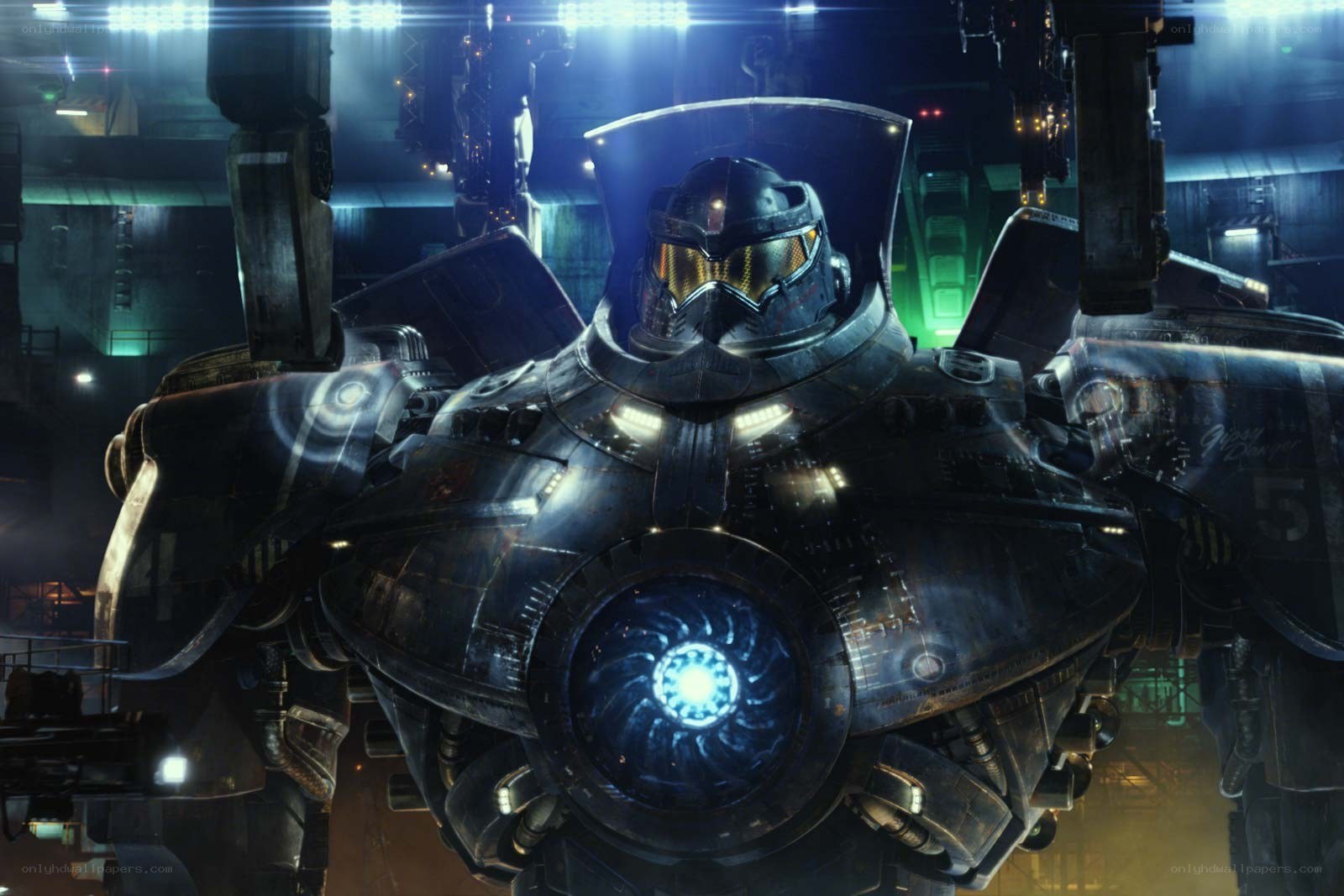 Giant robot in a hangar