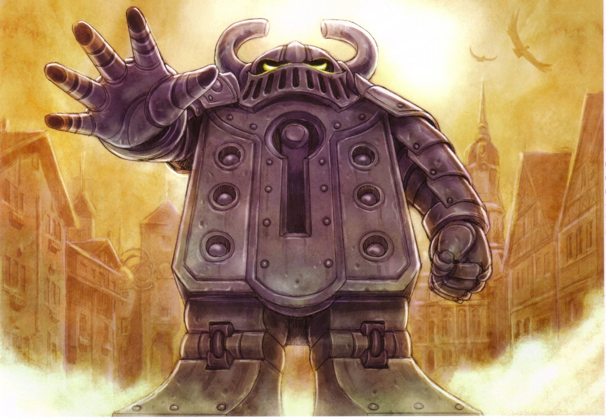 giant robot in a town