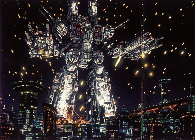Giant Robot in City — Black