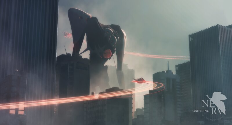 Giant Robot in City — Gray, Dramatic, Anime