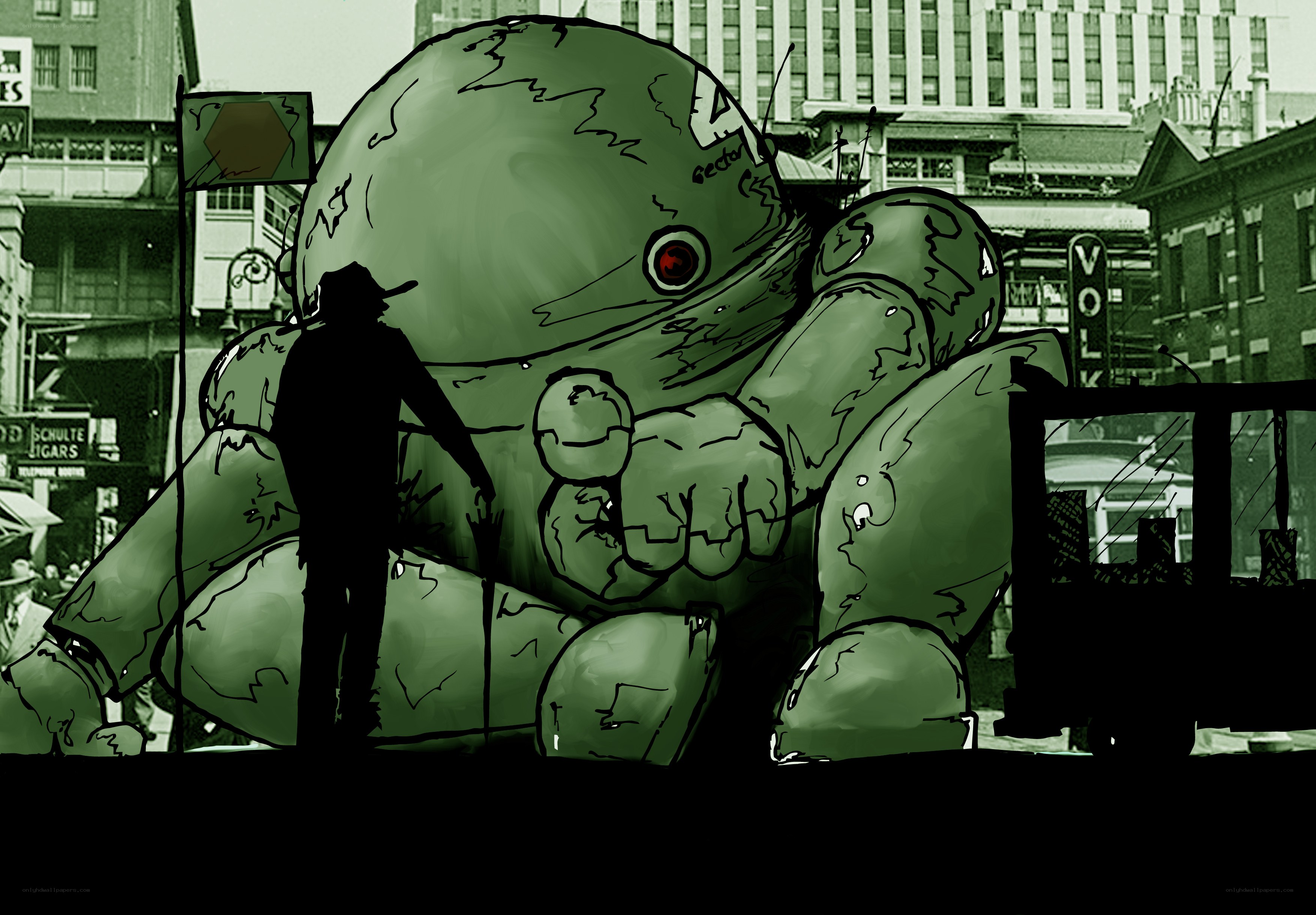 giant robot in city