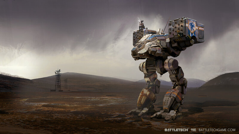Giant Robot in Desert — Gray, Dramatic, Digital Art