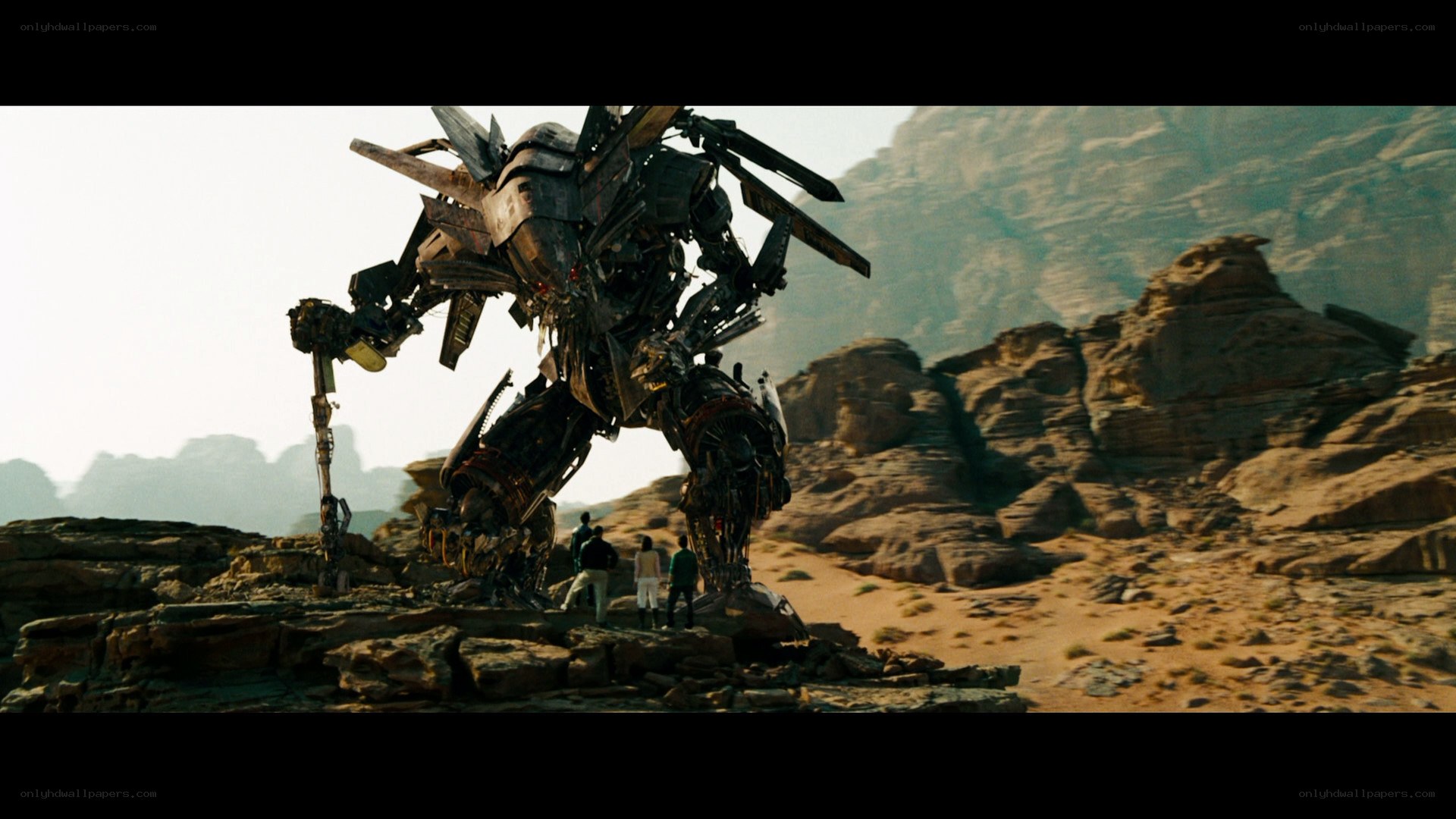 giant robot in desert landscape