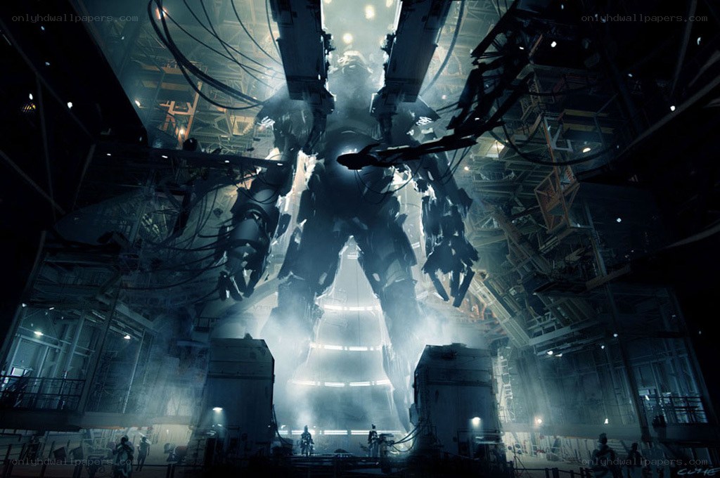 Giant robot in factory
