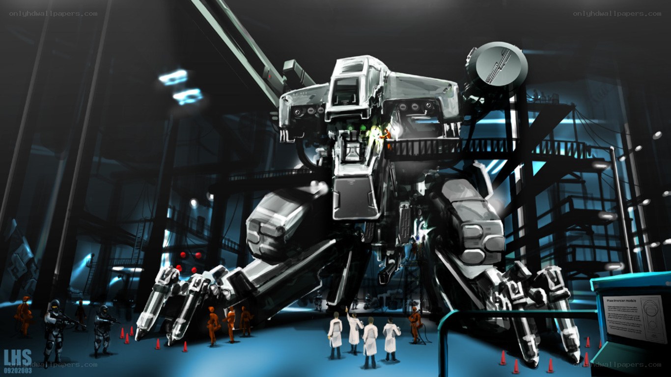 Giant robot in factory