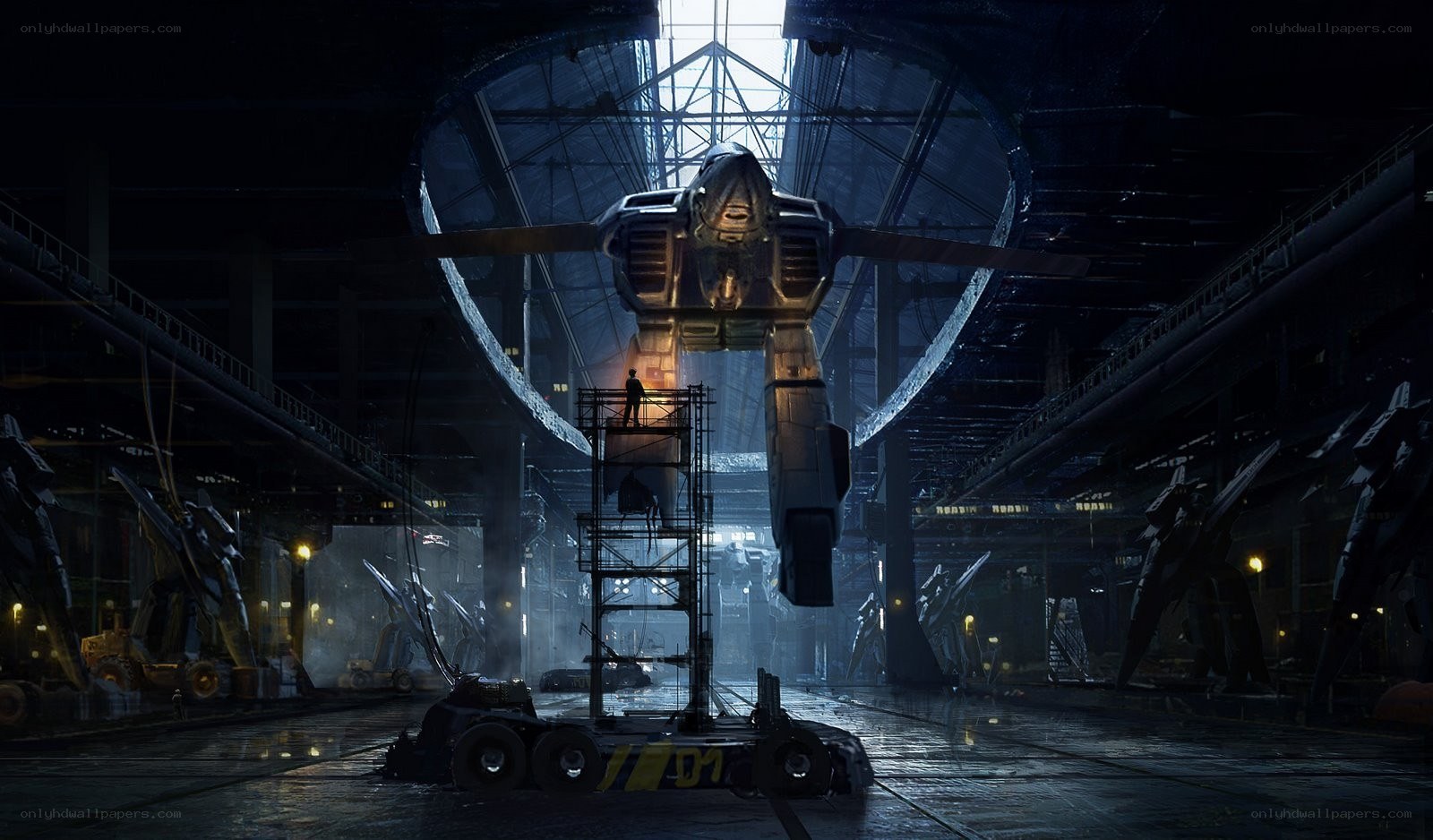 Giant robot in factory