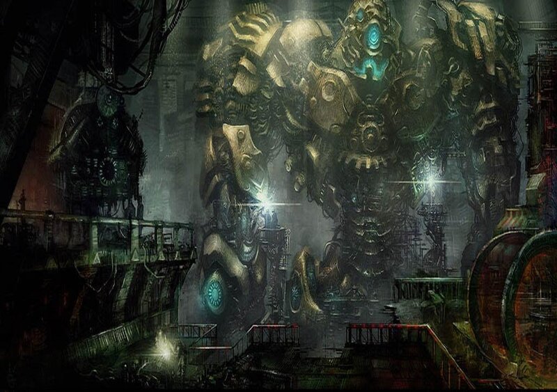 Giant Robot in Factory — Green
