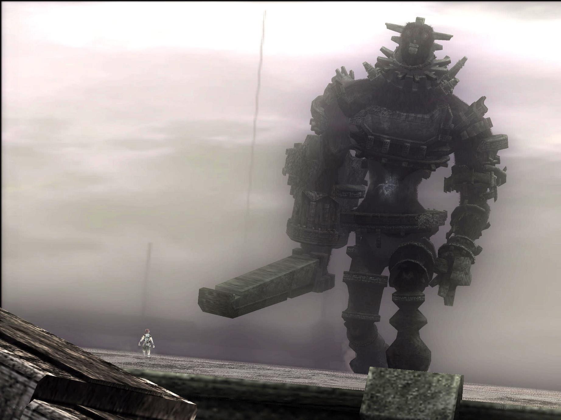 giant robot in fog