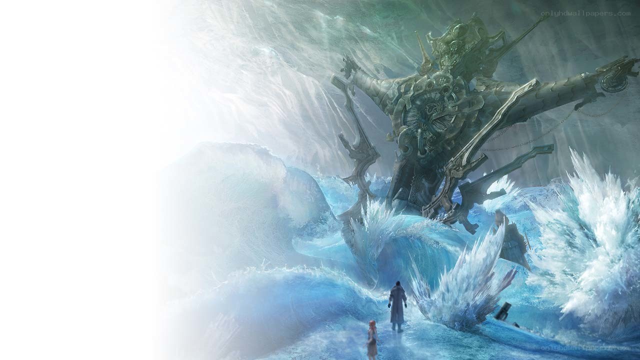 giant robot in icy landscape