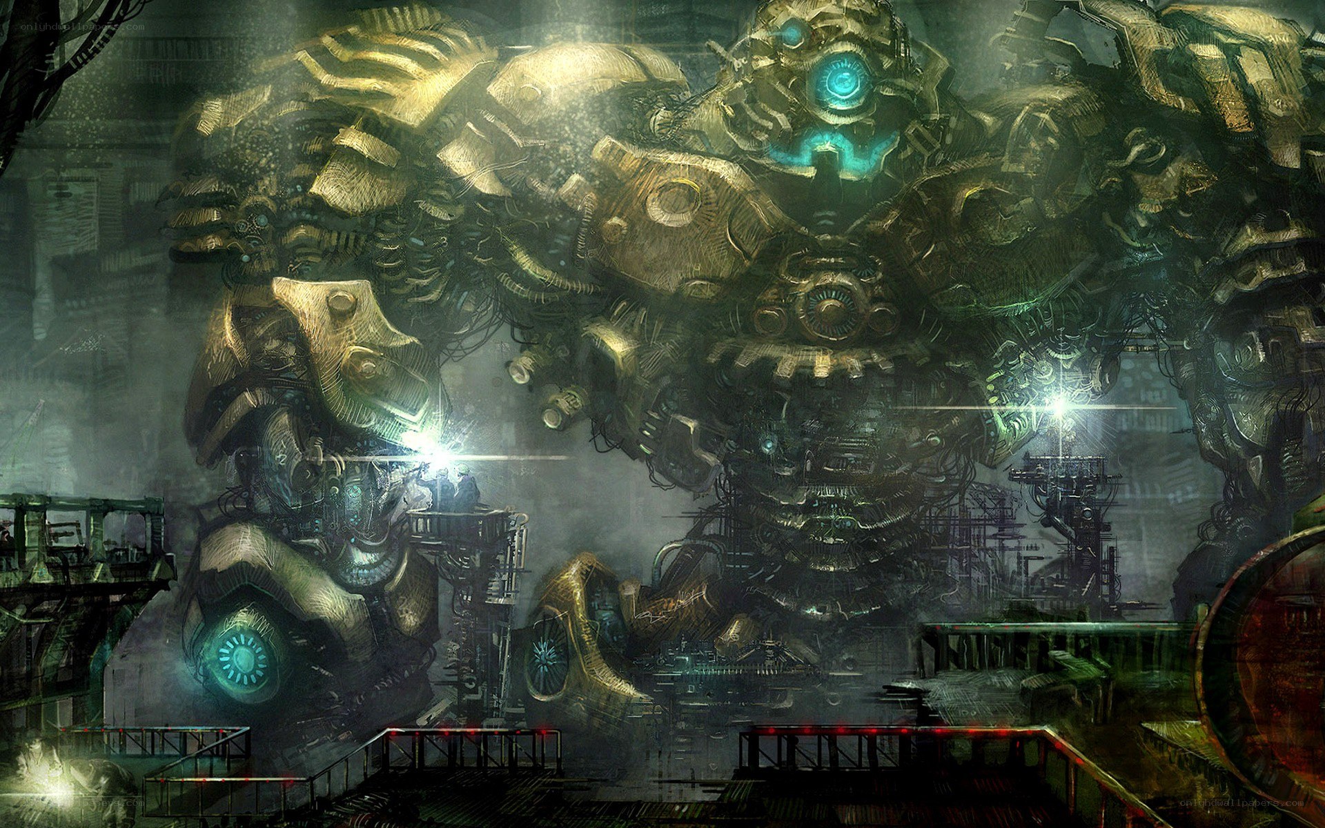 giant robot in industrial setting