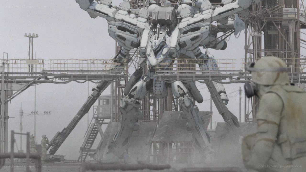 giant robot in industrial zone
