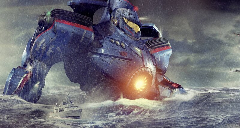 Giant Robot in Ocean — Blue