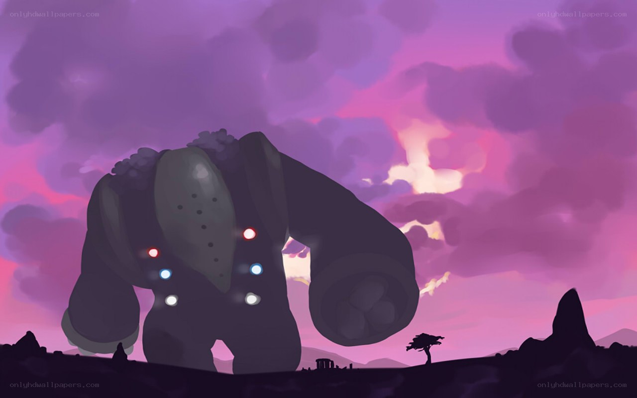 giant robot in purple sky