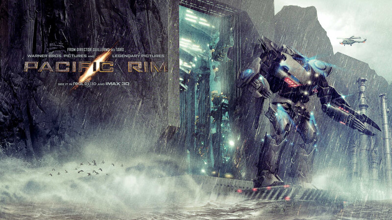 Giant Robot in Rain — Gray