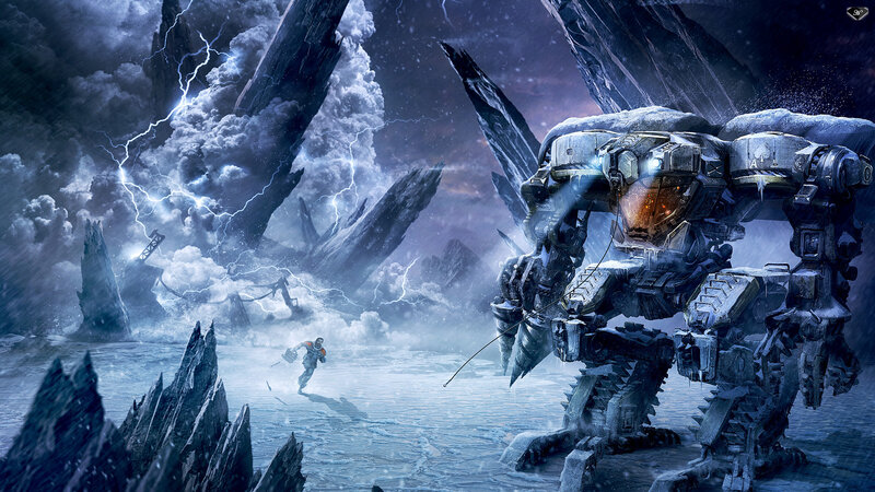 Giant Robot in Storm
