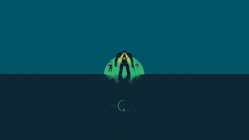 Giant Robot in Water — Teal, Dramatic