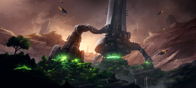 Giant Robot on Alien Planet — Brown