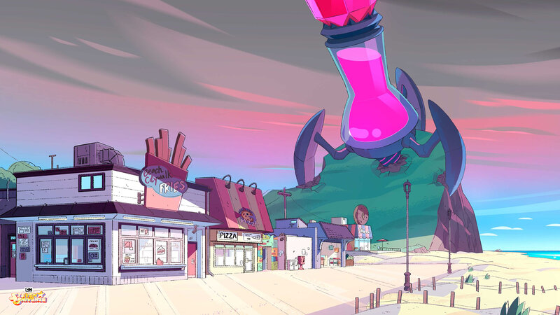 Giant Robot on Beach — Pink
