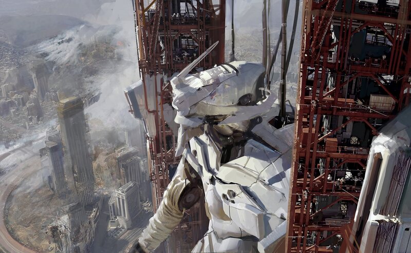 Giant Robot on Construction Site