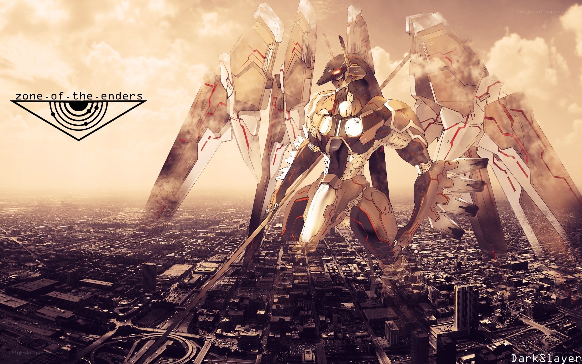 giant robot over city