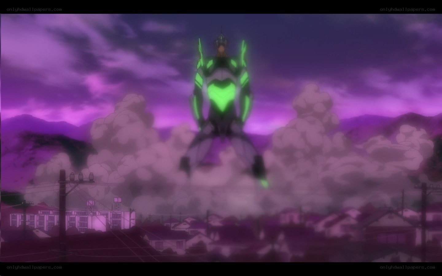 giant robot over town