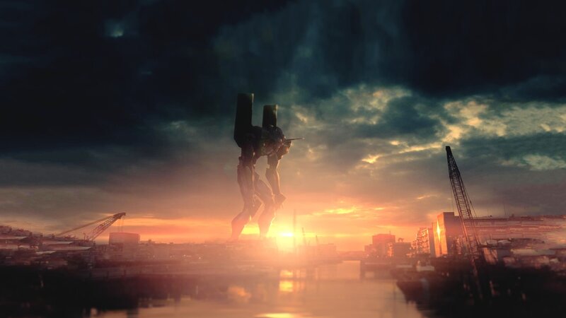 Giant Robot Standing — Orange, Dramatic