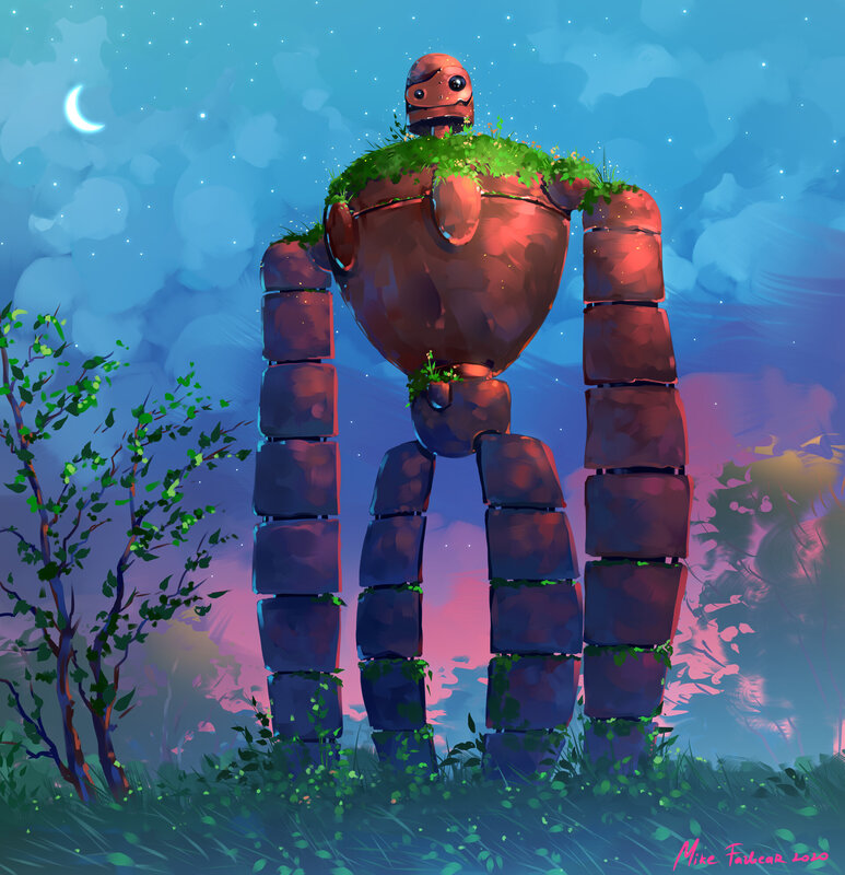 Giant Robot Statue — Blue