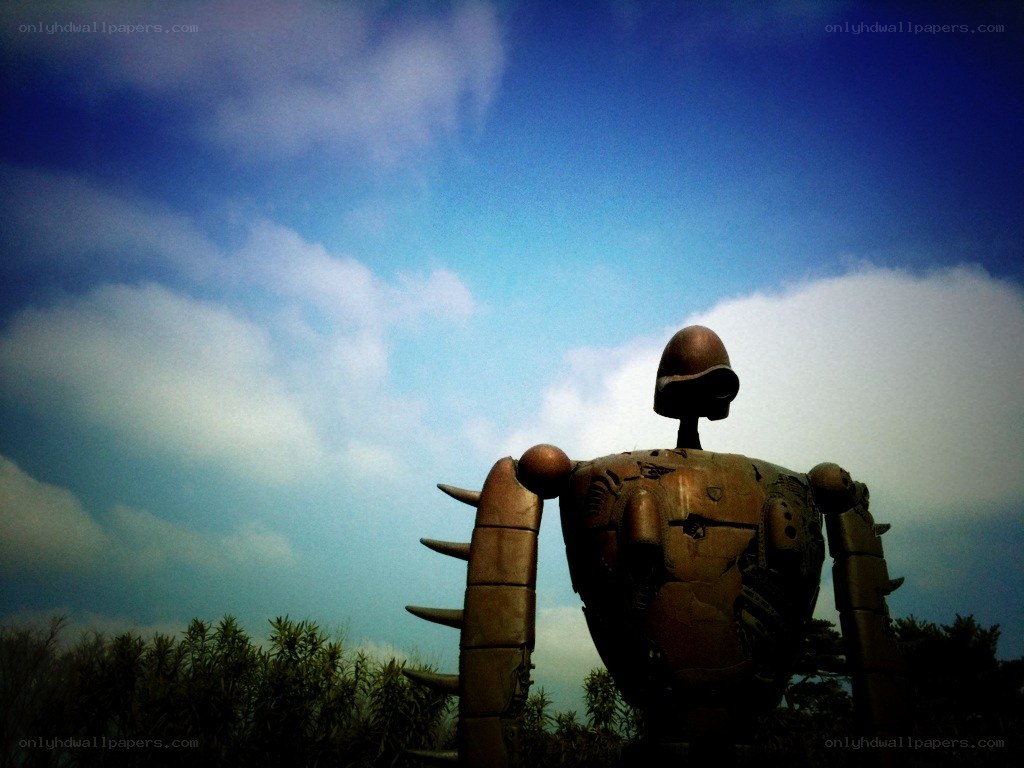 Giant robot statue under sky