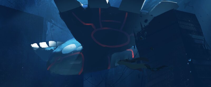 Giant Robot Underwater