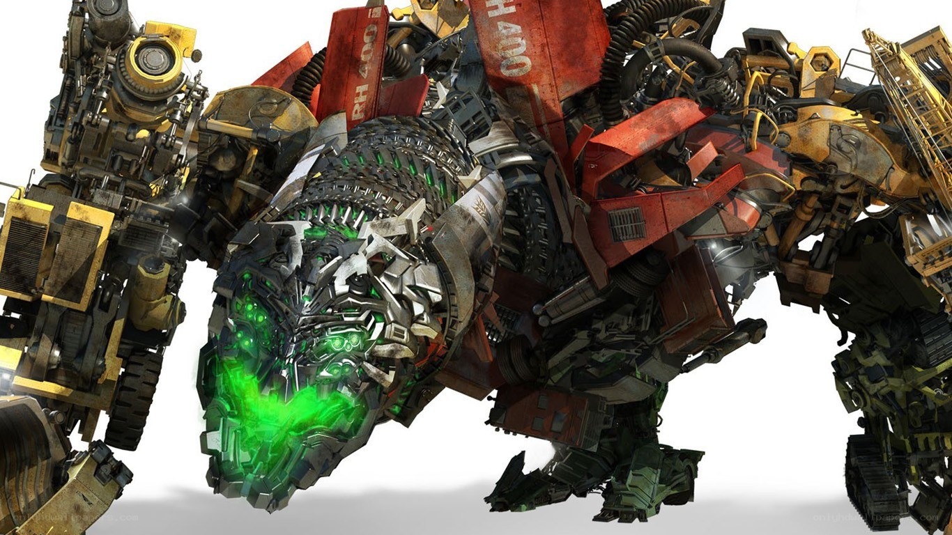 giant robot with green energy