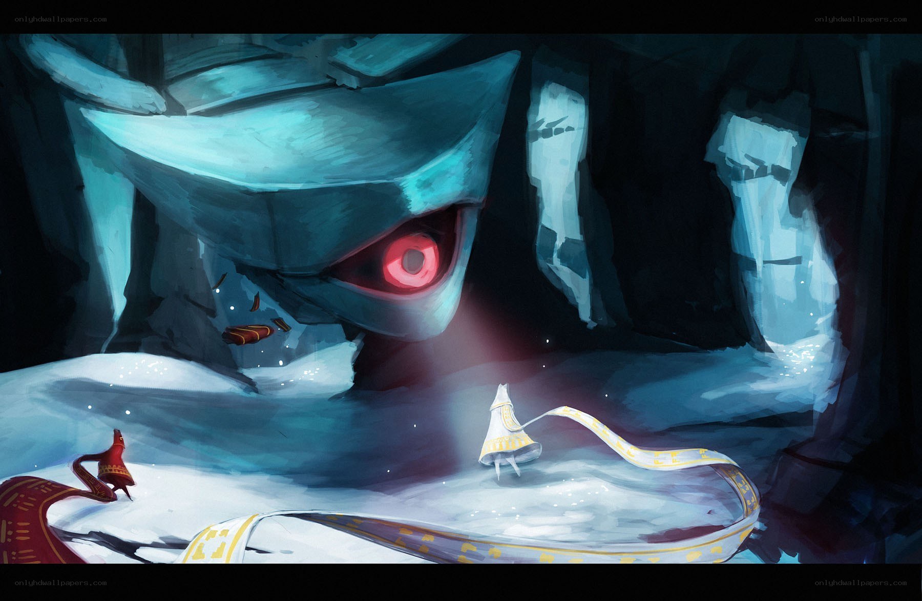 Giant robot with red eye
