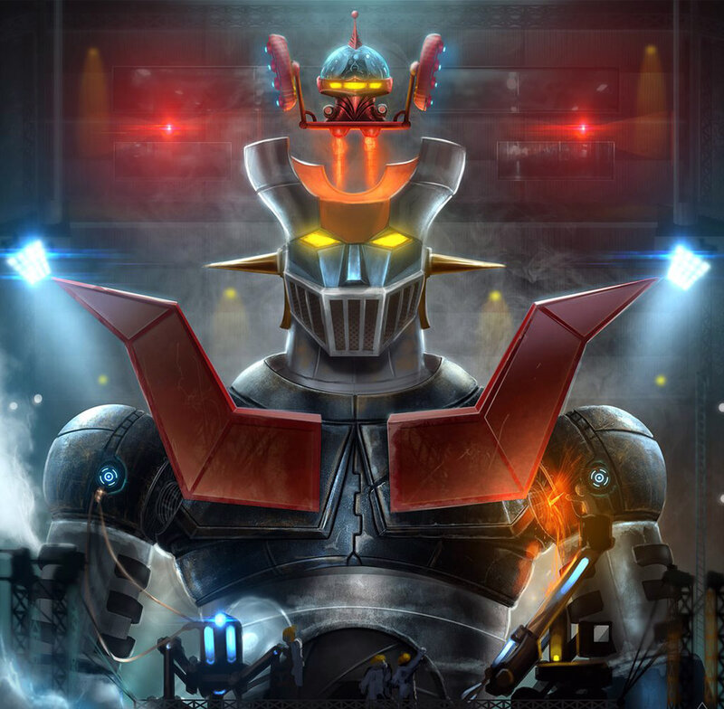 Giant Robot with Red Wings