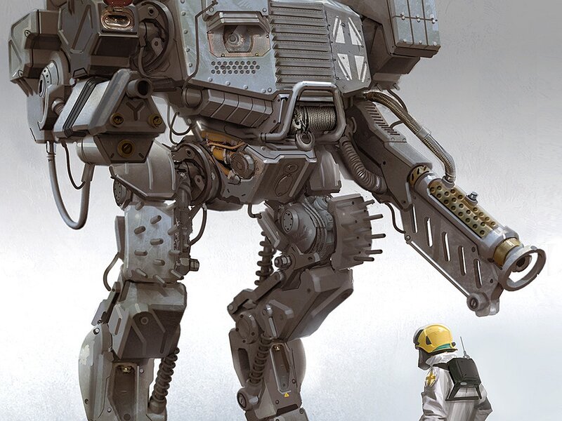 giant robot with soldier