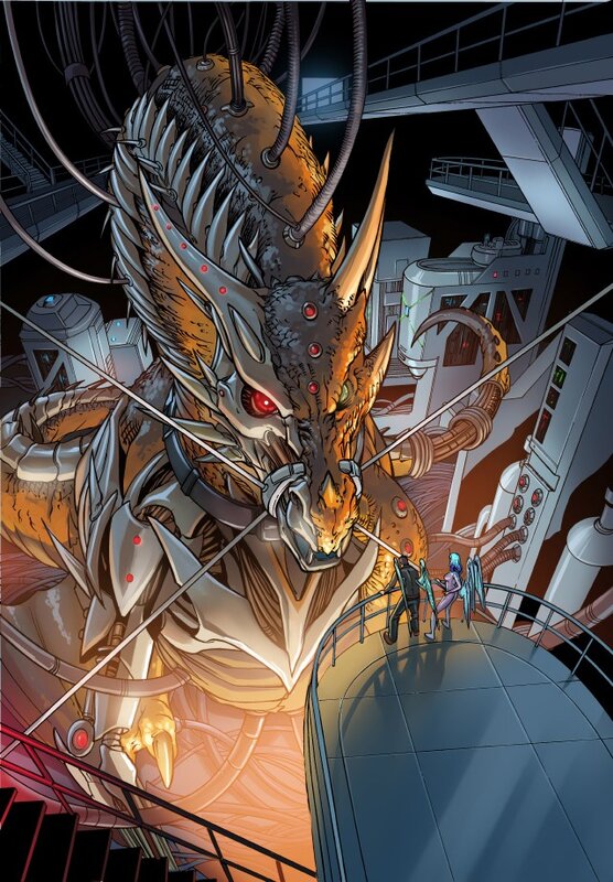 giant robotic dragon in lab