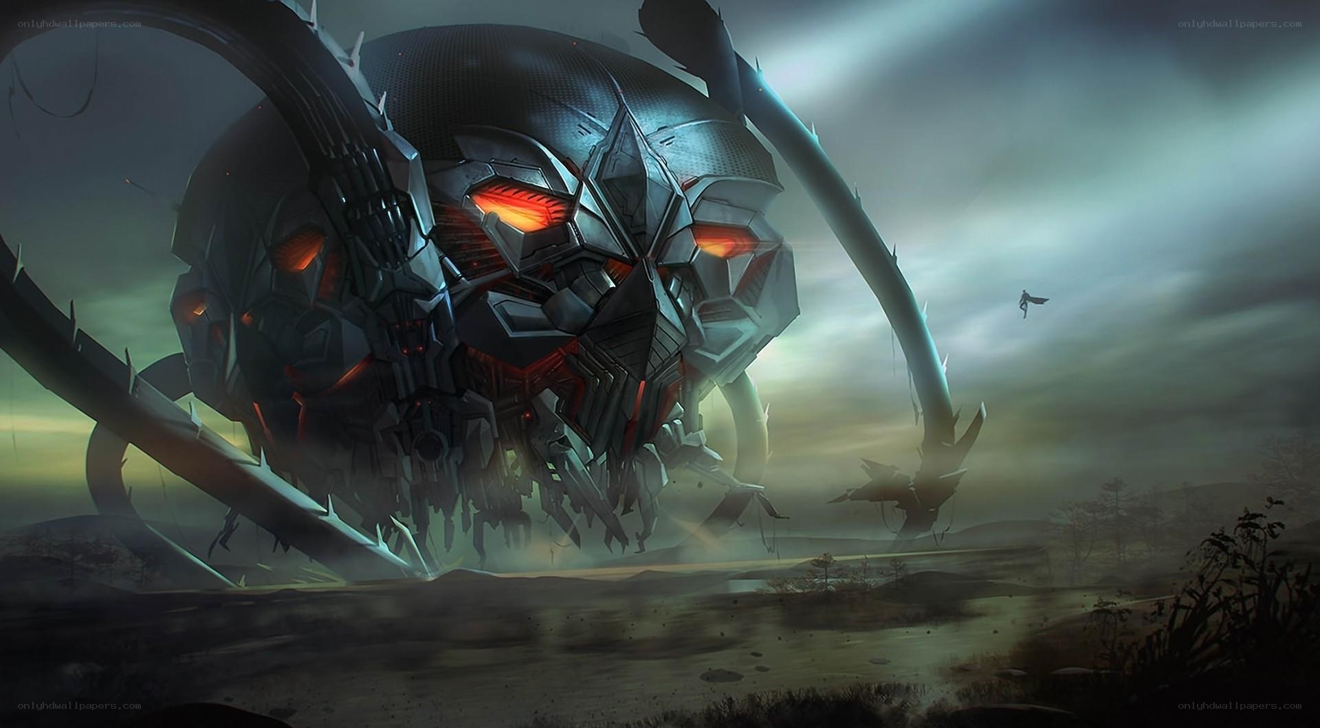 giant robotic insect in wasteland
