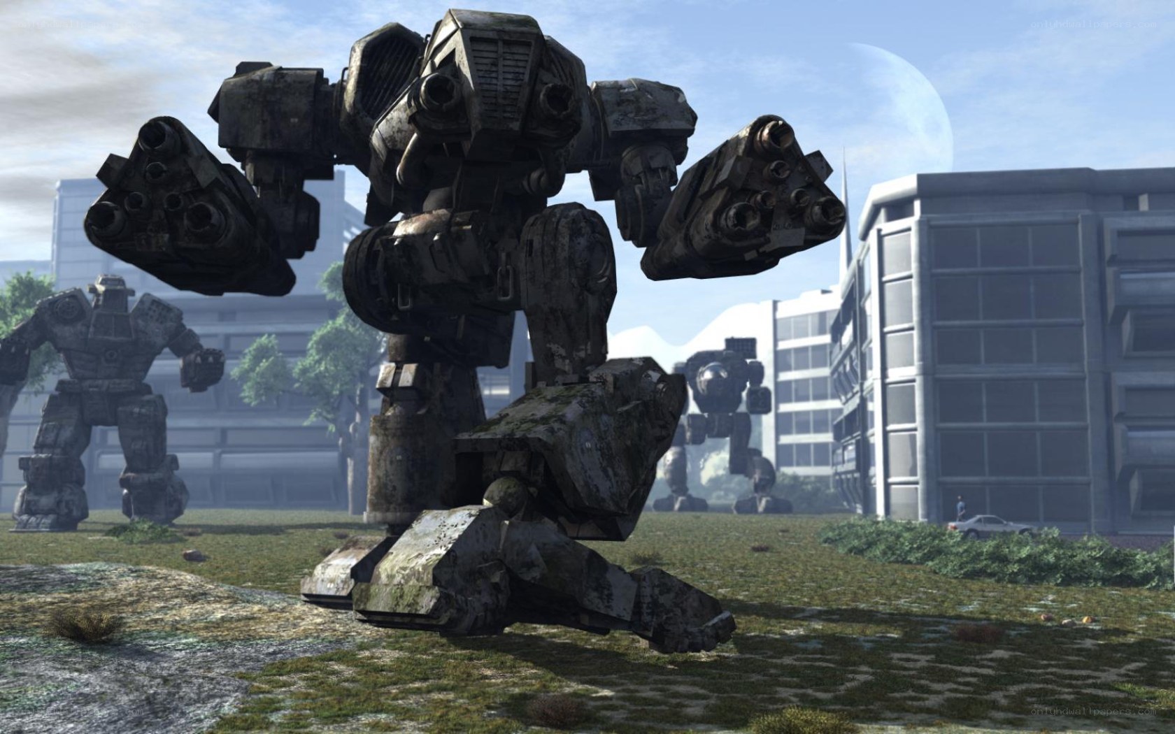 giant robots in a city