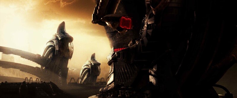 giant robots in a desolate landscape